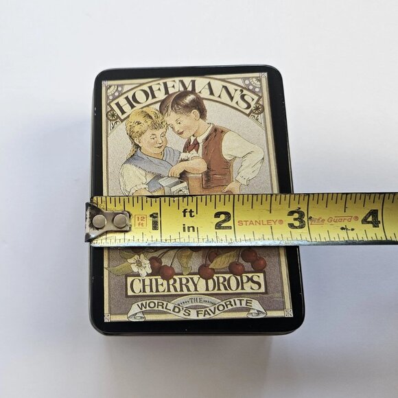 Vintage Hoffman's Cherry Cough Drops Small Tin Collectible Storage Container 4" - Picture 5 of 11